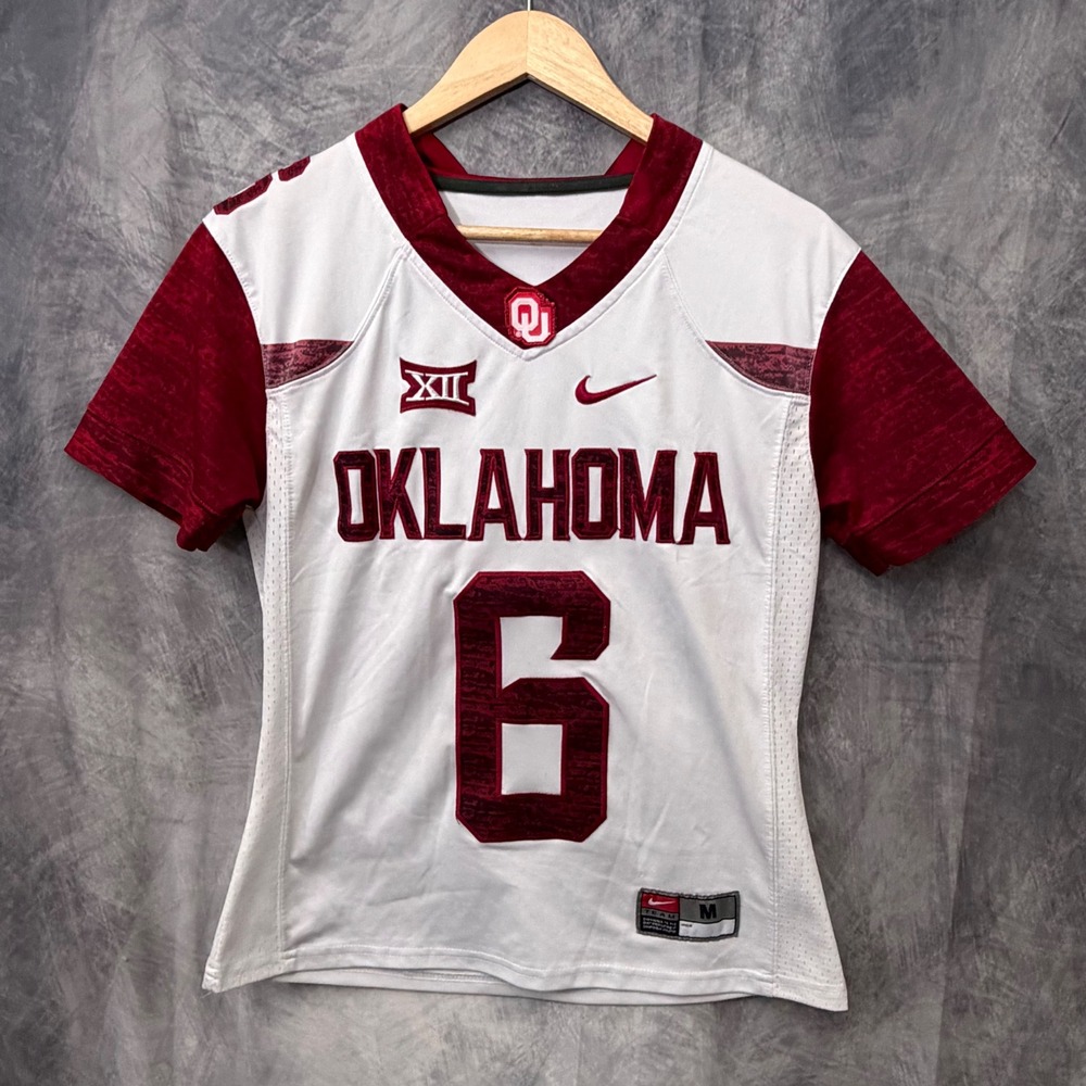 Nike Oklahoma Sooners Baker Mayfield 6 Jersey Womens Medium White Crimson